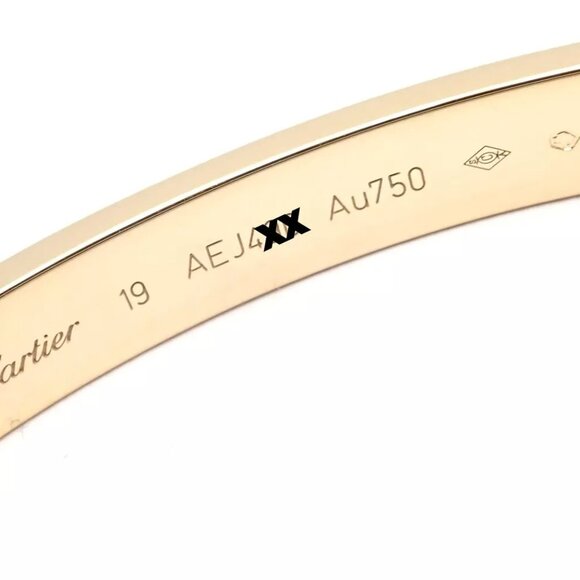 Authentic! Cartier 18k Yellow Gold Love Bangle Bracelet Size 19 Paper - Picture 8 of 10